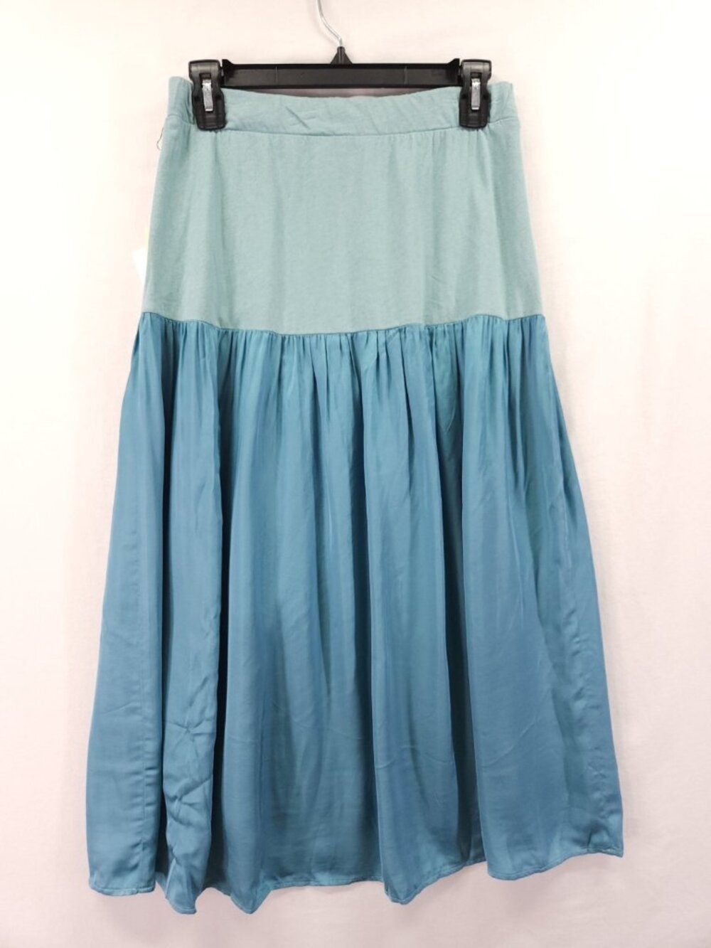 Nation LTD Womens Small Britt Combo Skirt Aquarius Blue Two Tone Tiered Maxi
